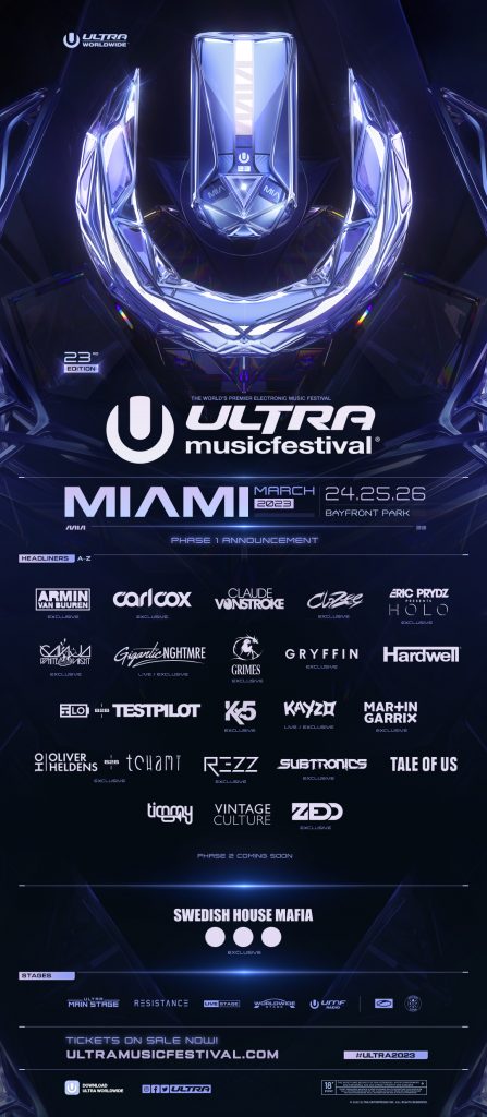 Première salve de noms pour l'Ultra Music Festival 2023