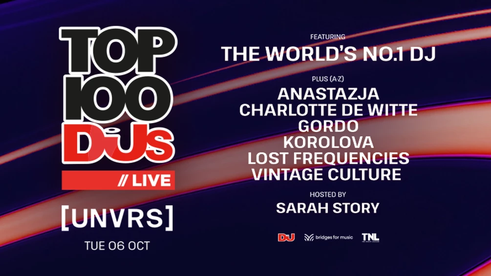 Le Top 100 DJs 2026 par DJ Mag sera révélé à UNVRS le 6 octobre.