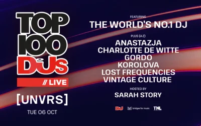 Le Top 100 DJs 2026 par DJ Mag sera révélé à UNVRS le 6 octobre.