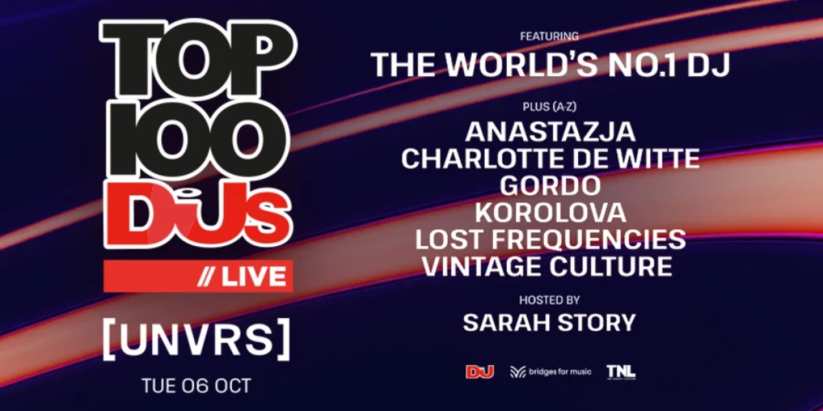 Le Top 100 DJs 2026 par DJ Mag sera révélé à UNVRS le 6 octobre.