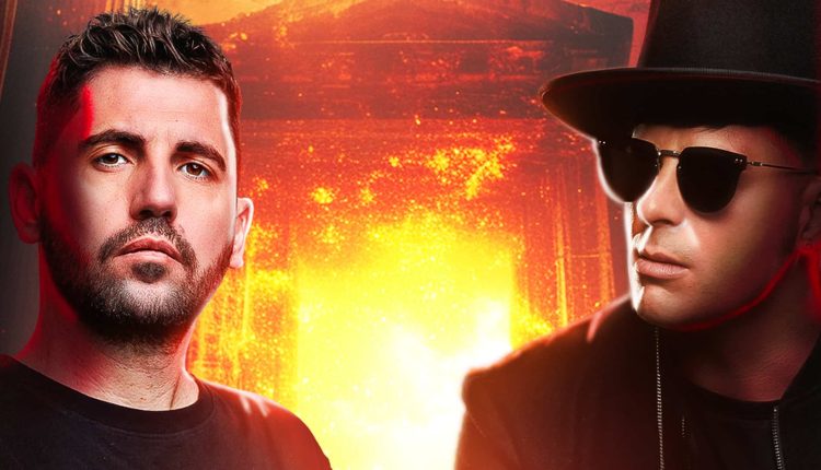 Visuel promotionnel Dimitri Vegas B2B Timmy Trumpet – Déferlantes 2025